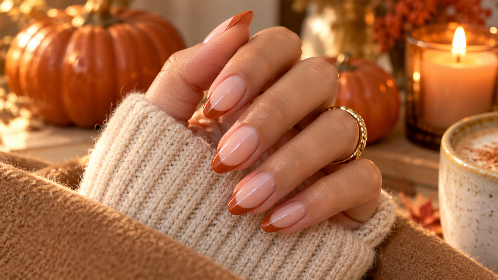 Spiced Burnt Orange French Tips